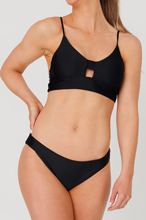 Cut-it-Out Reversible Swim Top Black – Laura Templin