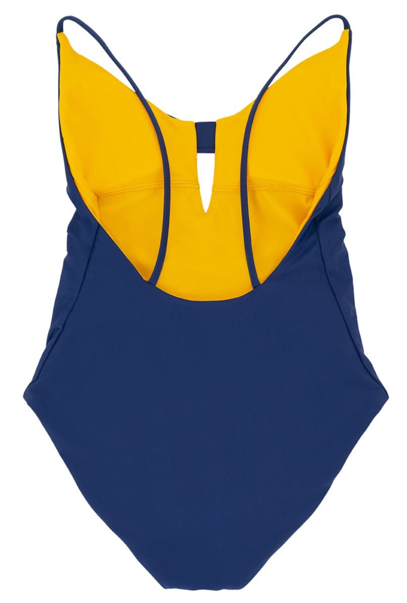 Keyhole One-piece Swim Suit Navy