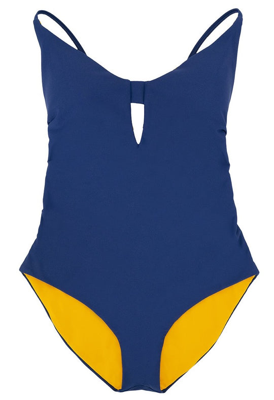 Keyhole One-piece Swim Suit Navy