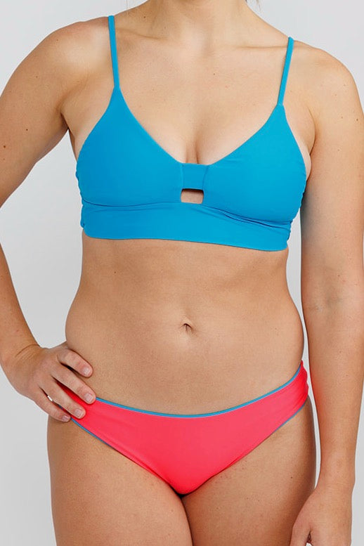Cut-it-Out Reversible Swim Top Peacock Blue